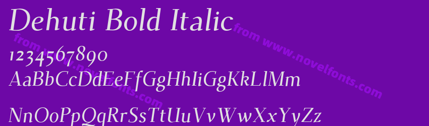 Dehuti Bold ItalicPreview Dehuti Bold ItalicPreview