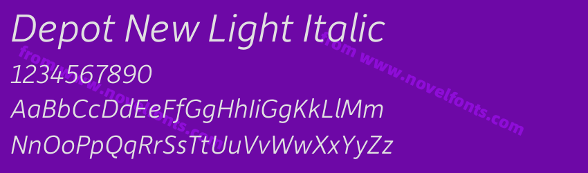 Depot New Light ItalicPreview Depot New Light ItalicPreview
