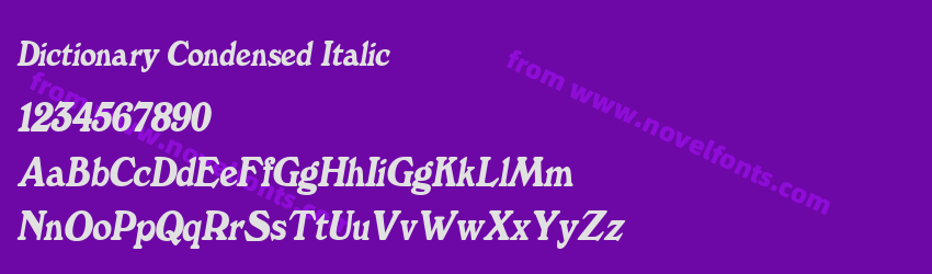 Dictionary Condensed ItalicPreview Dictionary Condensed ItalicPreview