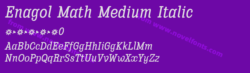 Enagol Math Medium ItalicPreview Enagol Math Medium ItalicPreview