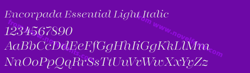 Encorpada Essential Light ItalicPreview Encorpada Essential Light ItalicPreview