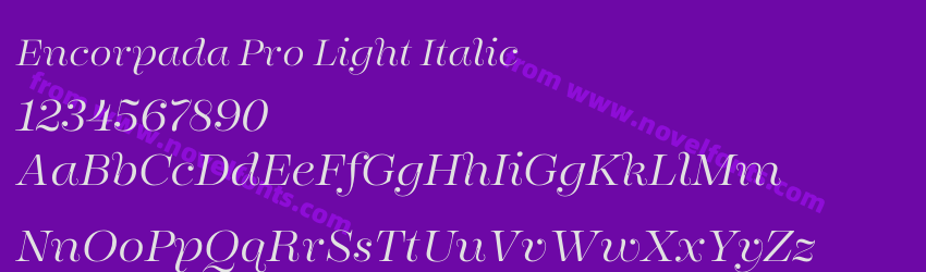 Encorpada Pro Light ItalicPreview Encorpada Pro Light ItalicPreview