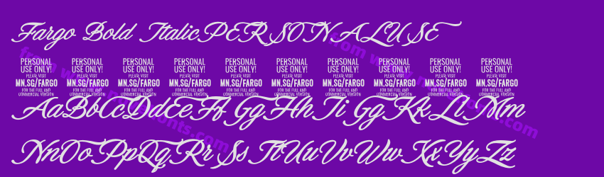 Fargo Bold ItalicPERSONALUSEPreview Fargo Bold ItalicPERSONALUSEPreview