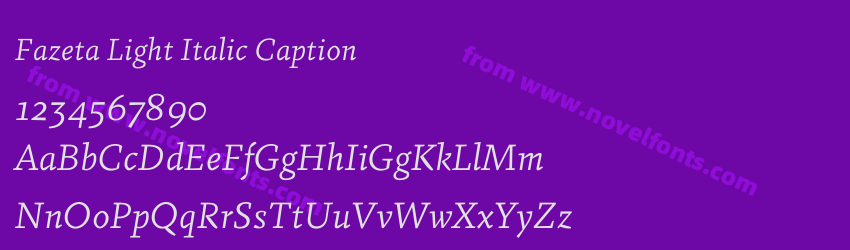 Fazeta Light Italic CaptionPreview Fazeta Light Italic CaptionPreview