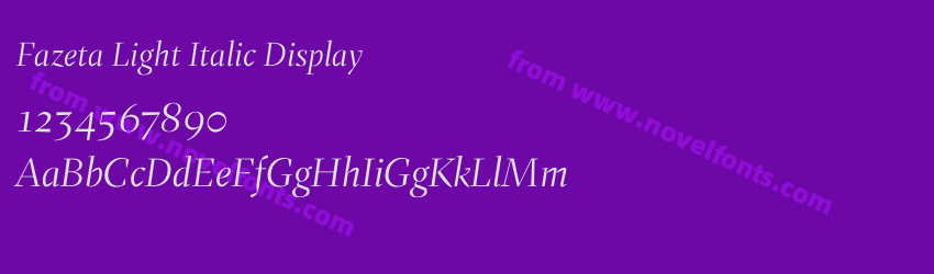 Fazeta Light Italic DisplayPreview Fazeta Light Italic DisplayPreview