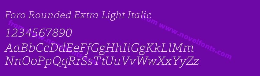 Foro Rounded Extra Light ItalicPreview Foro Rounded Extra Light ItalicPreview