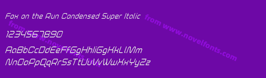 Fox on the Run Condensed Super ItalicPreview Fox on the Run Condensed Super ItalicPreview