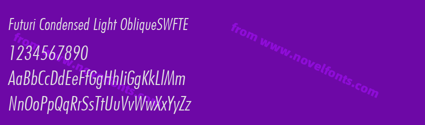 Futuri Condensed Light ObliqueSWFTEPreview Futuri Condensed Light ObliqueSWFTEPreview