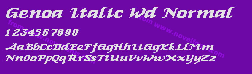 Genoa Italic Wd NormalPreview Genoa Italic Wd NormalPreview