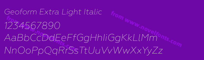 Geoform Extra Light ItalicPreview Geoform Extra Light ItalicPreview