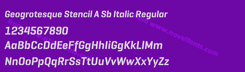 Geogrotesque Stencil A Sb Italic RegularPreview Geogrotesque Stencil A Sb Italic RegularPreview