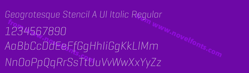 Geogrotesque Stencil A Ul Italic RegularPreview Geogrotesque Stencil A Ul Italic RegularPreview