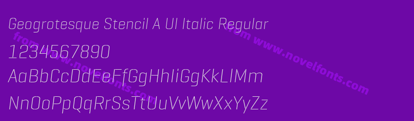 Geogrotesque Stencil A Ul Italic RegularPreview Geogrotesque Stencil A Ul Italic RegularPreview