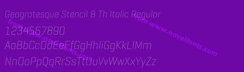 Geogrotesque Stencil B Th Italic RegularPreview Geogrotesque Stencil B Th Italic RegularPreview