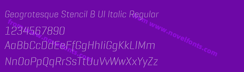 Geogrotesque Stencil B Ul Italic RegularPreview Geogrotesque Stencil B Ul Italic RegularPreview