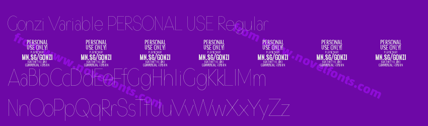 Gonzi Variable PERSONAL USE RegularPreview Gonzi Variable PERSONAL USE RegularPreview