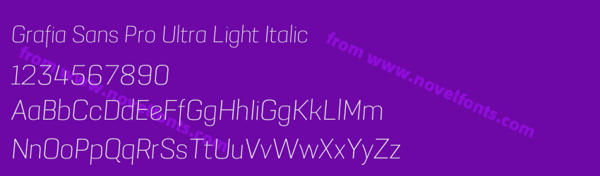 Grafia Sans Pro Ultra Light ItalicPreview Grafia Sans Pro Ultra Light ItalicPreview