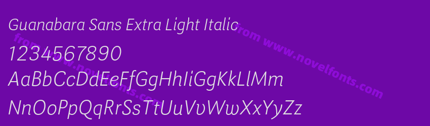 Guanabara Sans Extra Light ItalicPreview Guanabara Sans Extra Light ItalicPreview