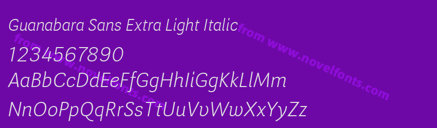 Guanabara Sans Extra Light ItalicPreview Guanabara Sans Extra Light ItalicPreview