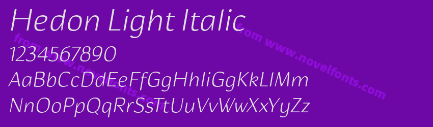 Hedon Light ItalicPreview Hedon Light ItalicPreview