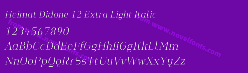 Heimat Didone 12 Extra Light ItalicPreview Heimat Didone 12 Extra Light ItalicPreview