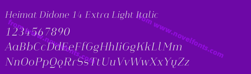 Heimat Didone 14 Extra Light ItalicPreview Heimat Didone 14 Extra Light ItalicPreview