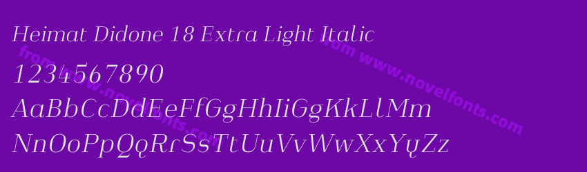 Heimat Didone 18 Extra Light ItalicPreview Heimat Didone 18 Extra Light ItalicPreview