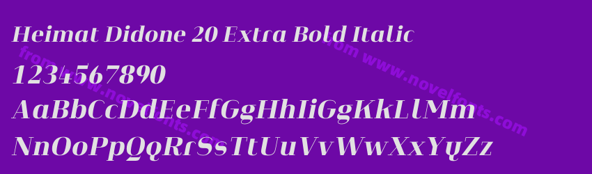 Heimat Didone 20 Extra Bold ItalicPreview Heimat Didone 20 Extra Bold ItalicPreview