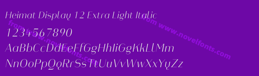 Heimat Display 12 Extra Light ItalicPreview Heimat Display 12 Extra Light ItalicPreview