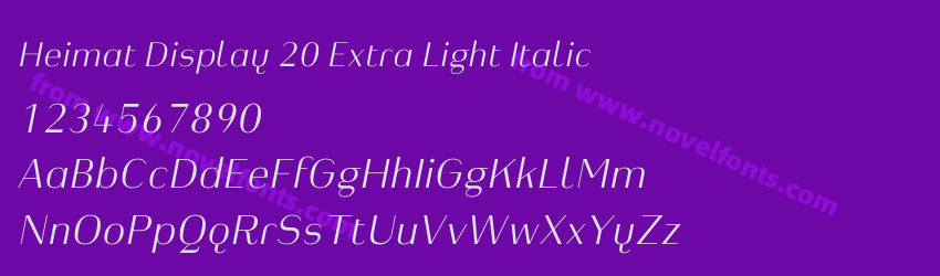 Heimat Display 20 Extra Light ItalicPreview Heimat Display 20 Extra Light ItalicPreview