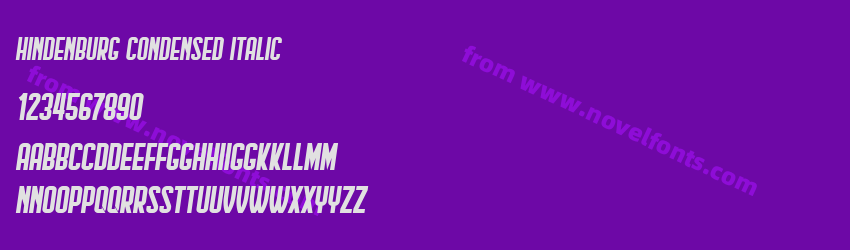 Hindenburg Condensed ItalicPreview Hindenburg Condensed ItalicPreview