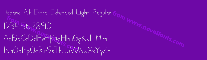 Jabana Alt Extra Extended Light RegularPreview Jabana Alt Extra Extended Light RegularPreview