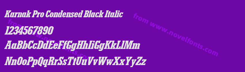 Karnak Pro Condensed Black ItalicPreview Karnak Pro Condensed Black ItalicPreview