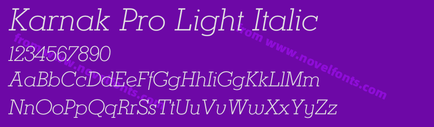 Karnak Pro Light ItalicPreview Karnak Pro Light ItalicPreview