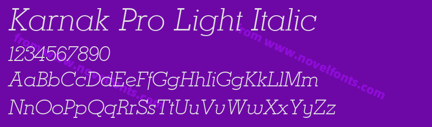 Karnak Pro Light ItalicPreview Karnak Pro Light ItalicPreview