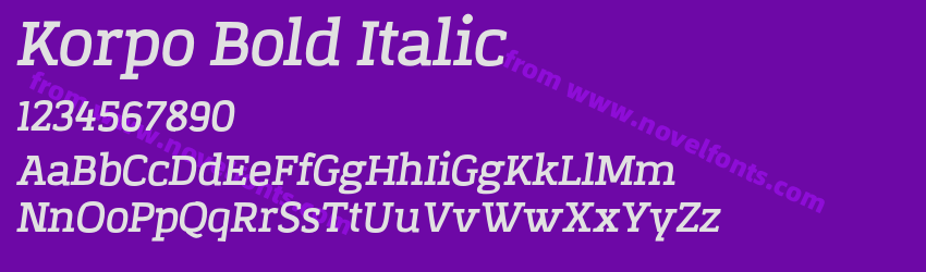 Korpo Bold ItalicPreview Korpo Bold ItalicPreview