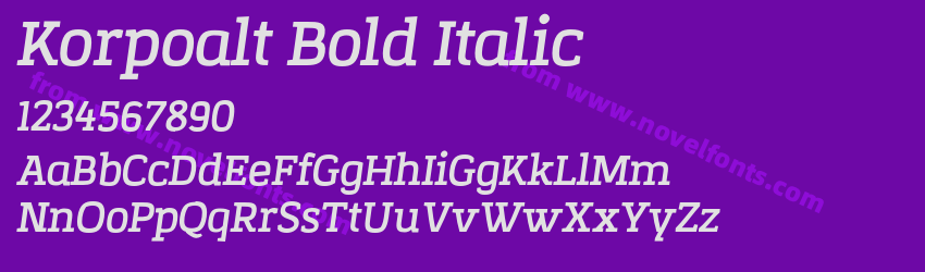 Korpoalt Bold ItalicPreview Korpoalt Bold ItalicPreview