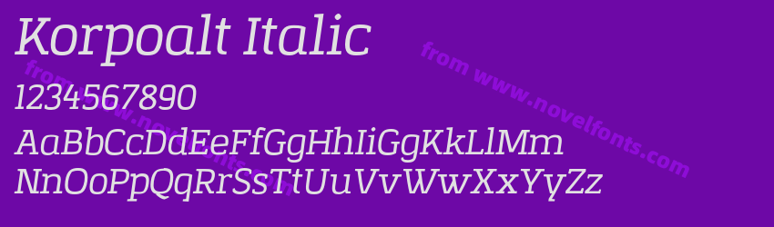 Korpoalt ItalicPreview Korpoalt ItalicPreview
