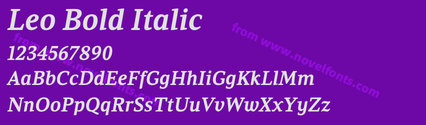 Leo Bold ItalicPreview Leo Bold ItalicPreview