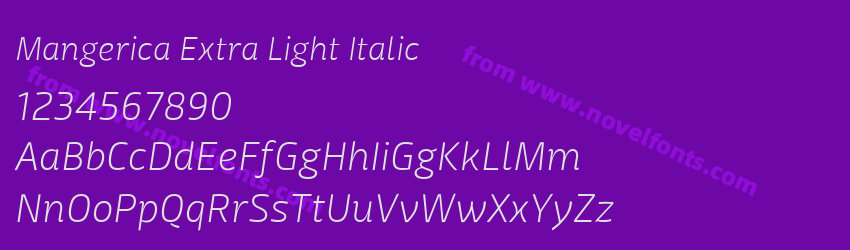 Mangerica Extra Light ItalicPreview Mangerica Extra Light ItalicPreview