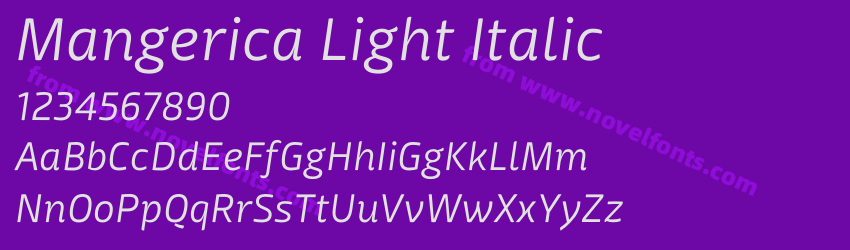 Mangerica Light ItalicPreview Mangerica Light ItalicPreview