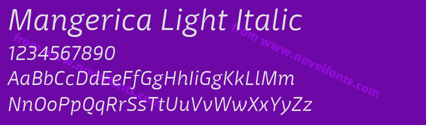 Mangerica Light ItalicPreview Mangerica Light ItalicPreview