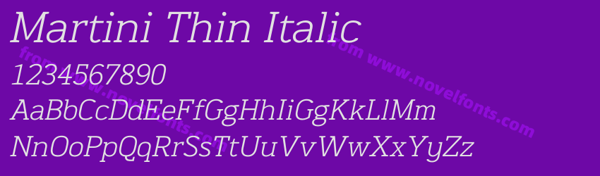 Martini Thin ItalicPreview Martini Thin ItalicPreview