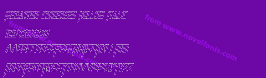 Megatron Condensed Hollow ItalicPreview Megatron Condensed Hollow ItalicPreview