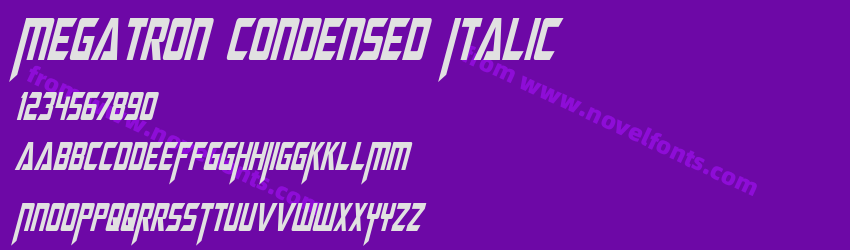 Megatron Condensed ItalicPreview Megatron Condensed ItalicPreview