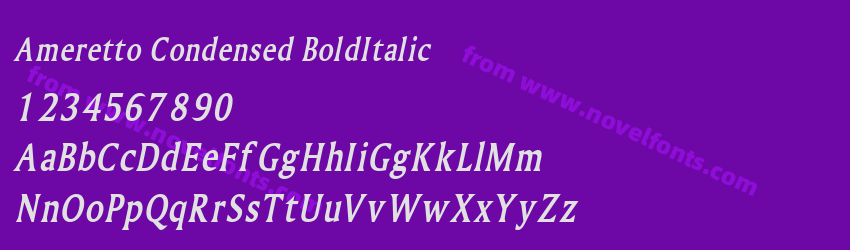 Ameretto Condensed BoldItalicPreview