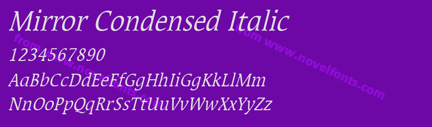 Mirror Condensed ItalicPreview Mirror Condensed ItalicPreview