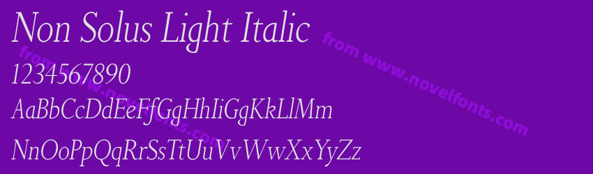 Non Solus Light ItalicPreview Non Solus Light ItalicPreview