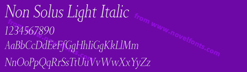 Non Solus Light ItalicPreview Non Solus Light ItalicPreview