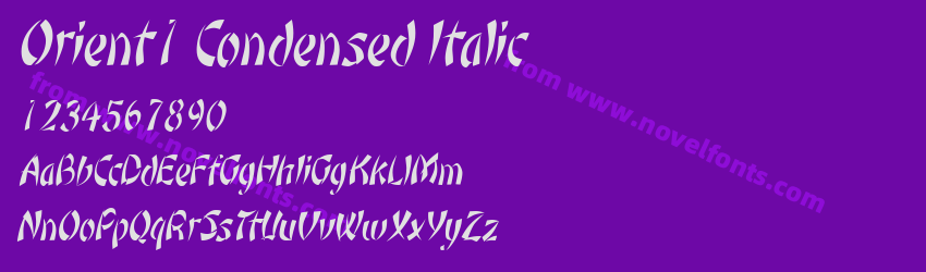 Orient1 Condensed ItalicPreview Orient1 Condensed ItalicPreview
